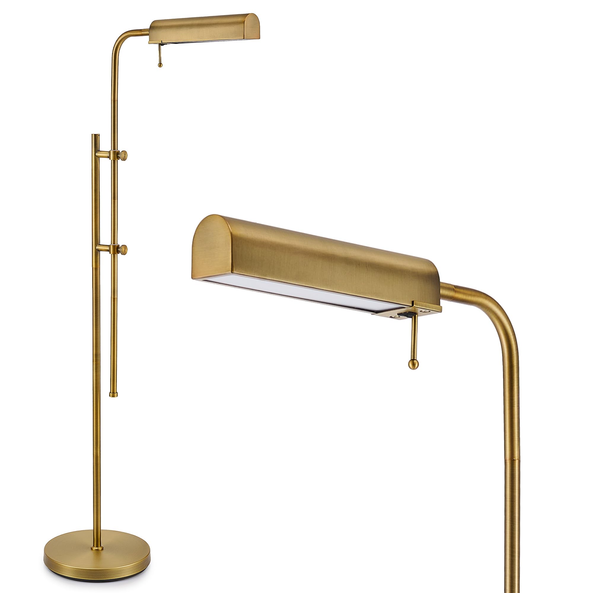 Industrial LED Floor Lamp with Adjustable Swing Arm