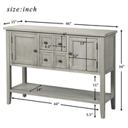 Merax Modern Wood Buffet Table with Storage Shelf, 2 Drawers and 2 Cabinets Buffet Coffee Bar Cabinet for Living Room Dinning Room Kitchen (Antique Gray)