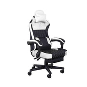 Gaming Chair with Footrest and Massage Support