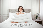 Sobel Westex Sobella Hotel Pillow Queen Size for Side Sleepers - 300TC 100% Cotton Cover with Gel Fiber Fill for Consistent Neck Support, Hotel and Resort Quality, Machine Washable, 20x30