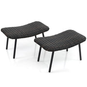Outdoor Rattan Ottoman Set of 2