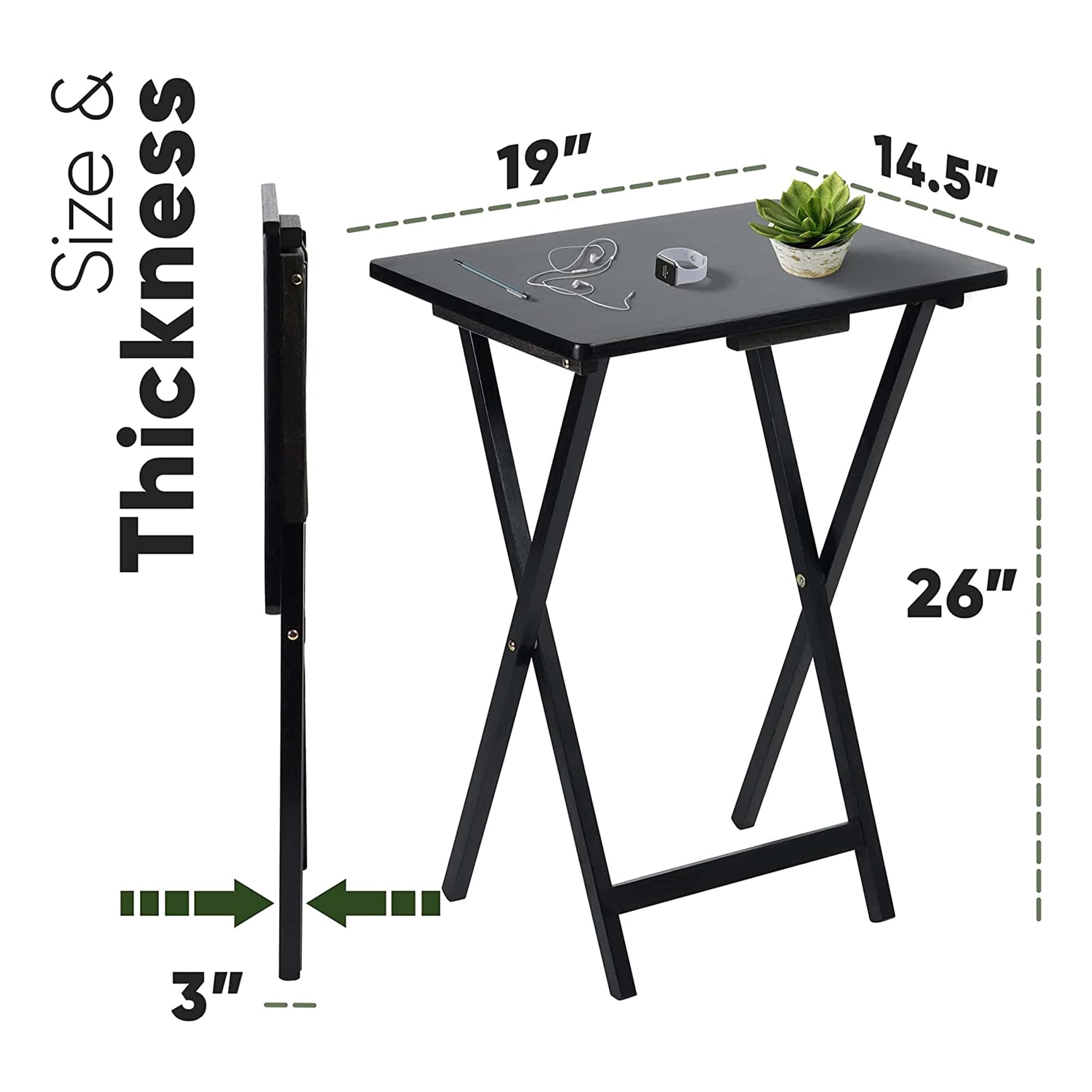 Folding TV Tray Tables, Set of 4