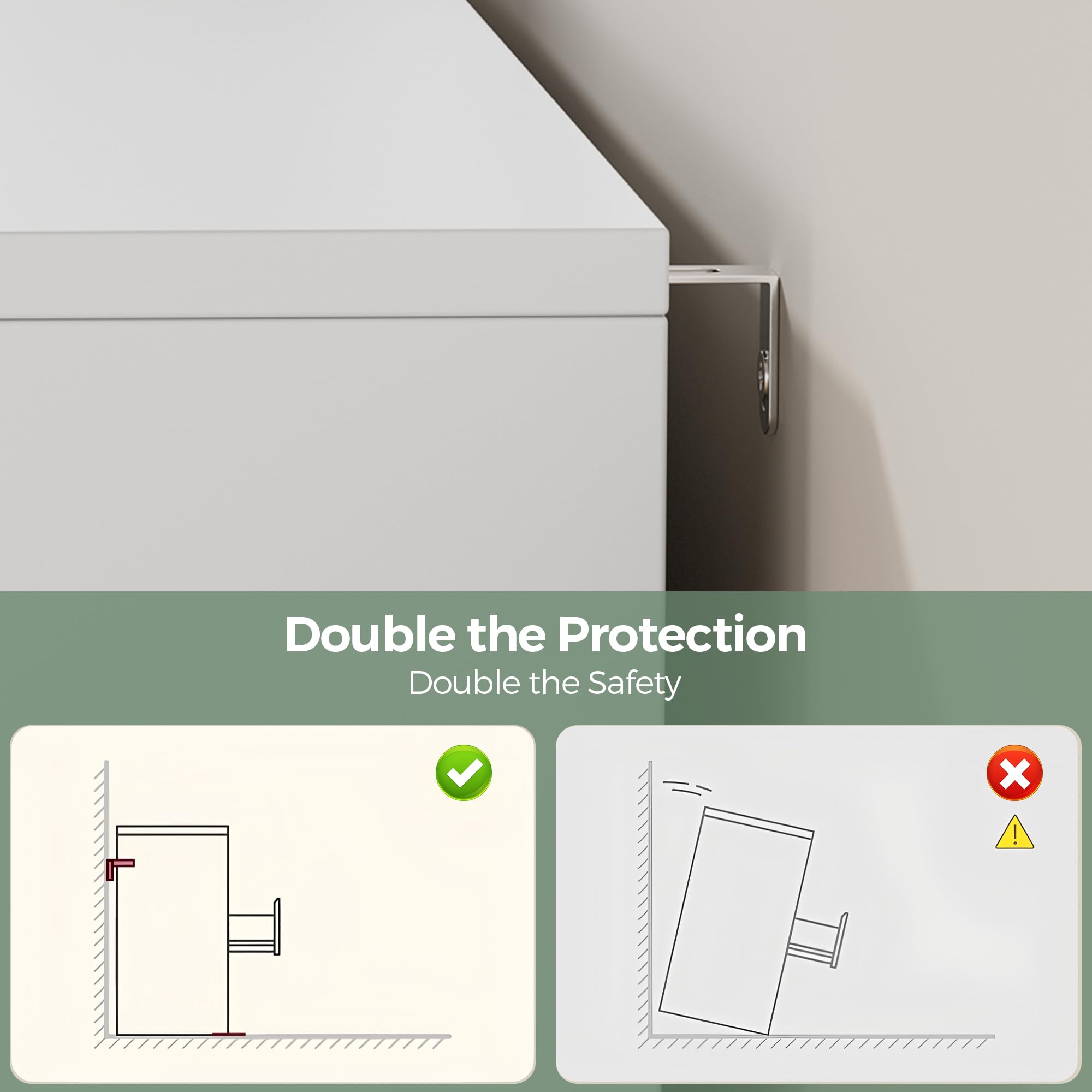 Orgobysol 6 Drawer Double Dresser for Bedroom, Modern Simply Chest of Drawers, Wood Storage Dresser with Anti-Tipping for Living Room Hallway Entryway, Nursy White (15.3" D x 47.2" W x 32.3" H)