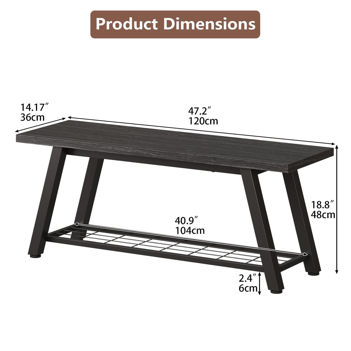 Industrial Shoe Storage Bench