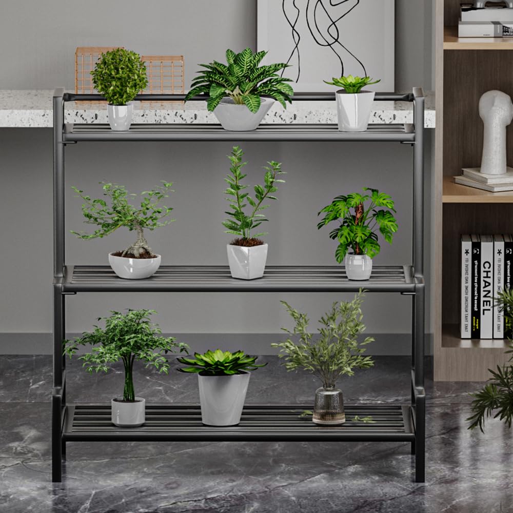 DHYGOTFUR Aluminum Plant Stand Outdoor 3-Tier Rustproof, Extra Large