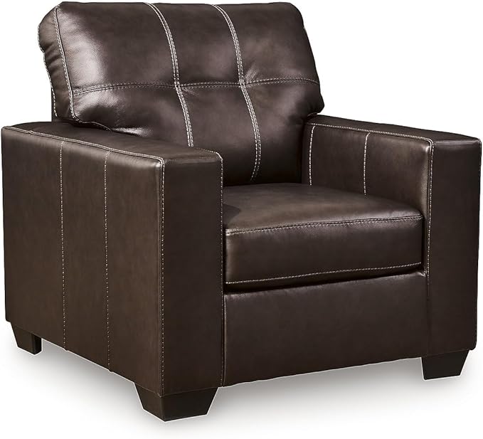 Leather & Faux Leather Rectangular Ottoman with Faux Wood Legs