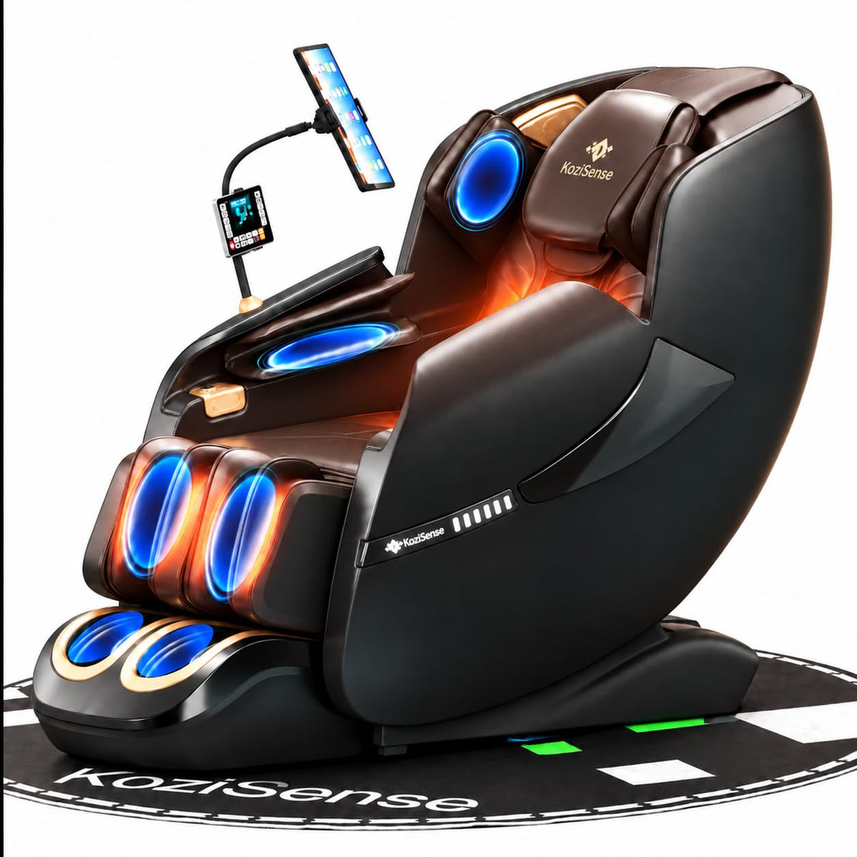 KoziSense A18 Zero Gravity Full Body Massage Chair with Heat Brown and Black