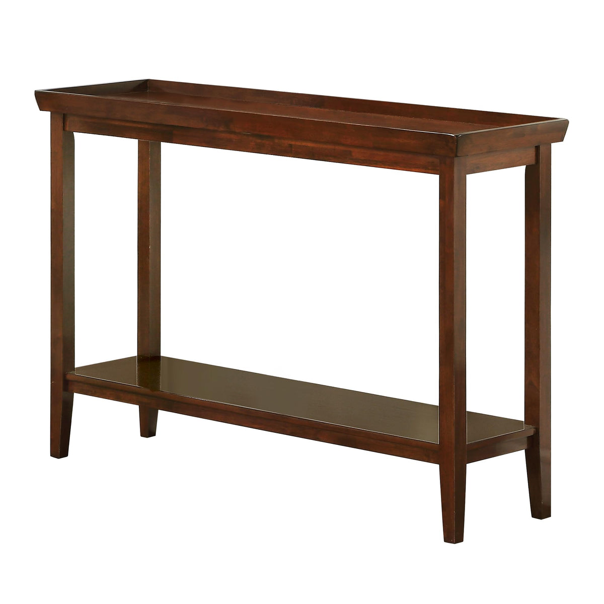 Espresso Console Table with Shelf