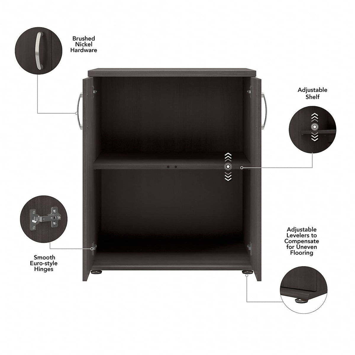 Gray 2-Door Storage Cabinet