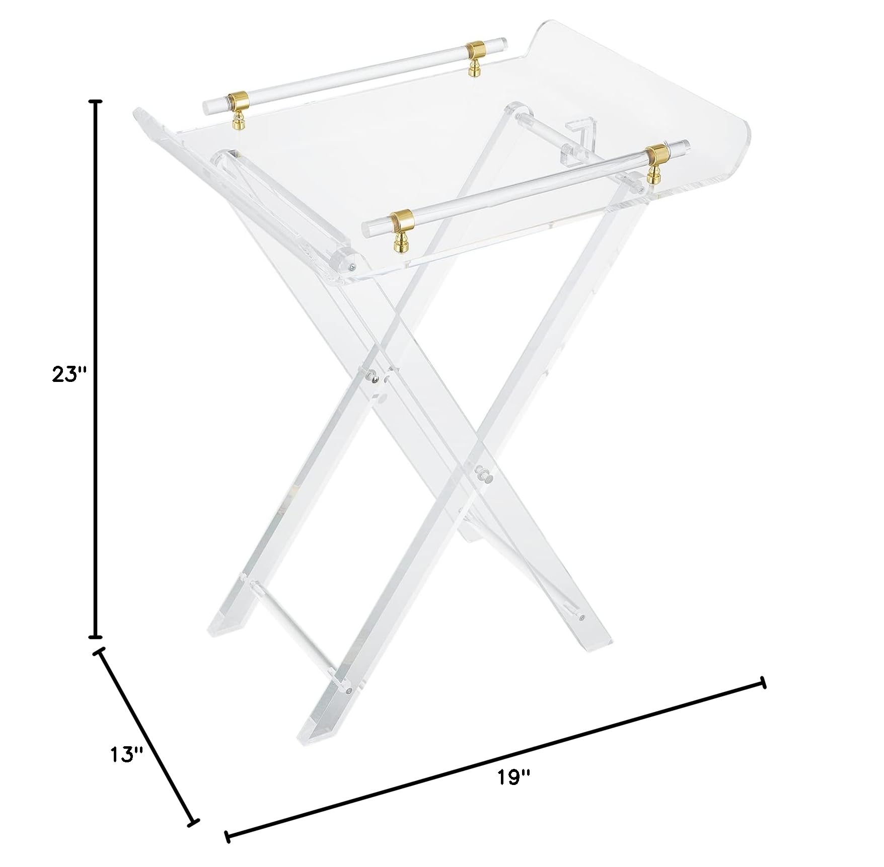 Clear Acrylic Folding Side Table with Handle