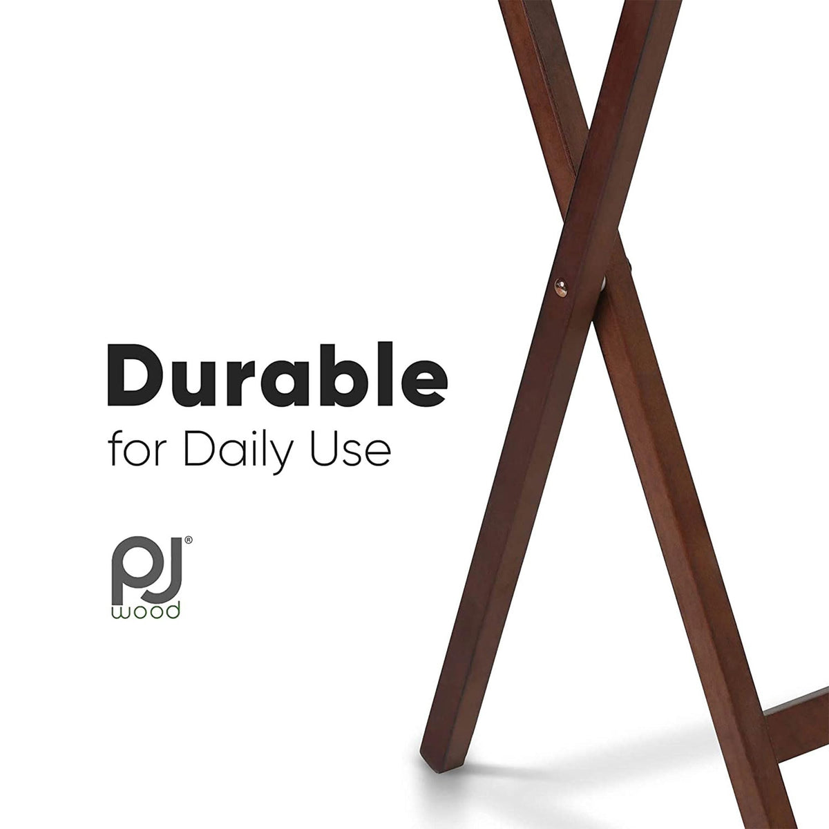 PJ Wood Folding Portable TV Snack Tray Table, Honey Oak Finish, 6-Piece Set