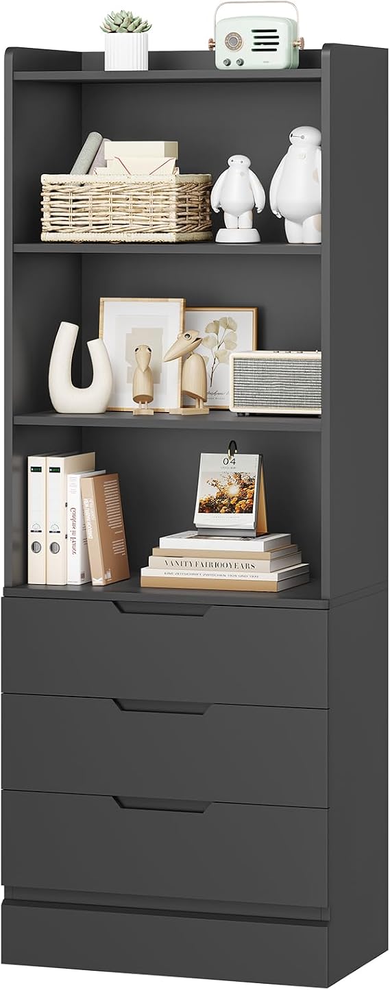 Tall Bookcase with Drawers