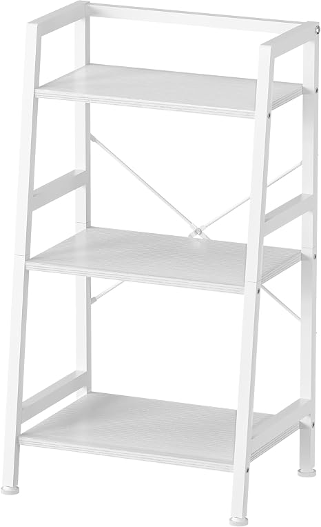 3-Tier Ladder Bookshelf with Steel Frame & Anti-Tip Kit