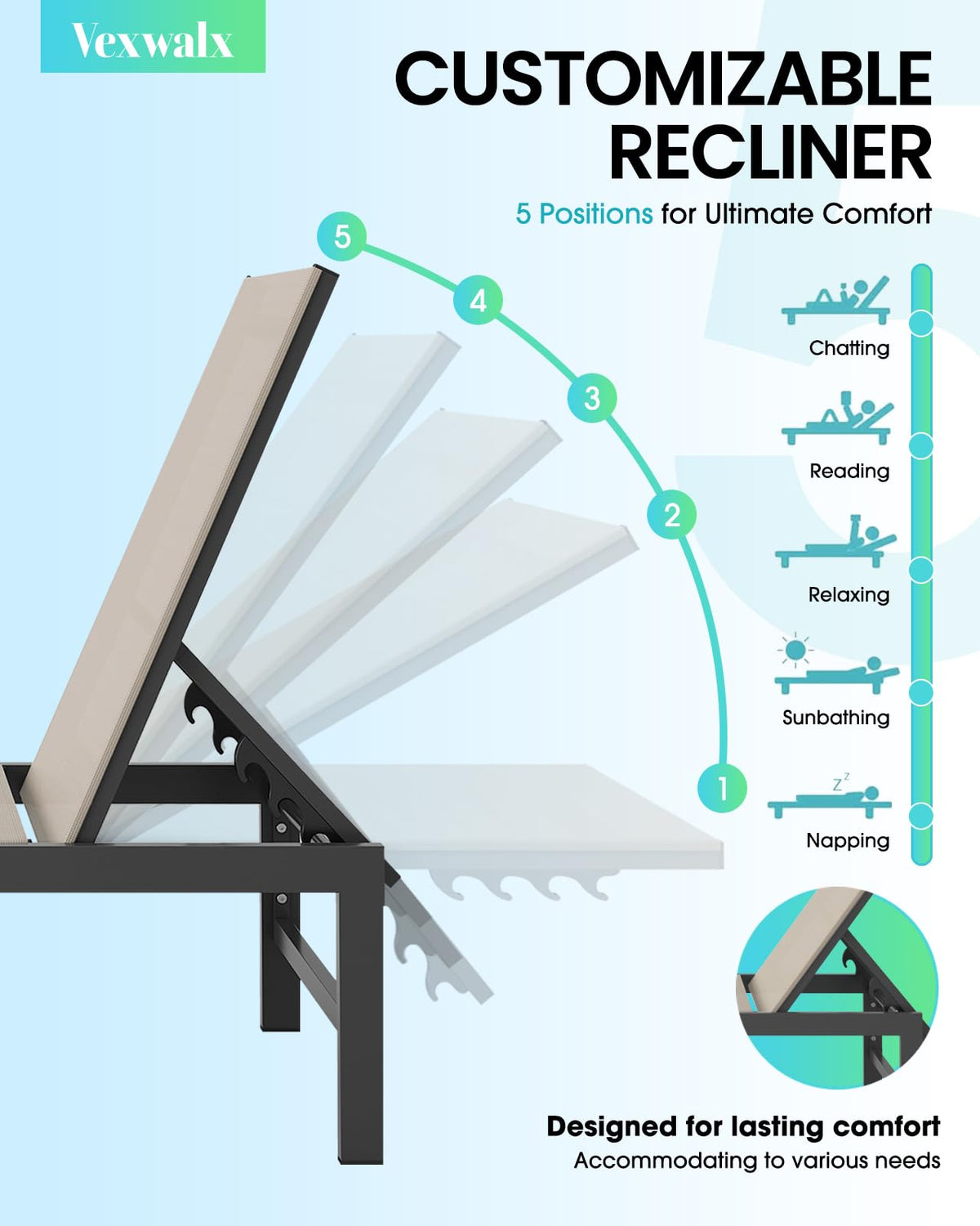 Adjustable Aluminum Chaise Lounge