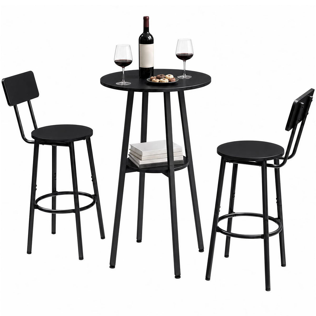 Round Bar Table and Stools Set