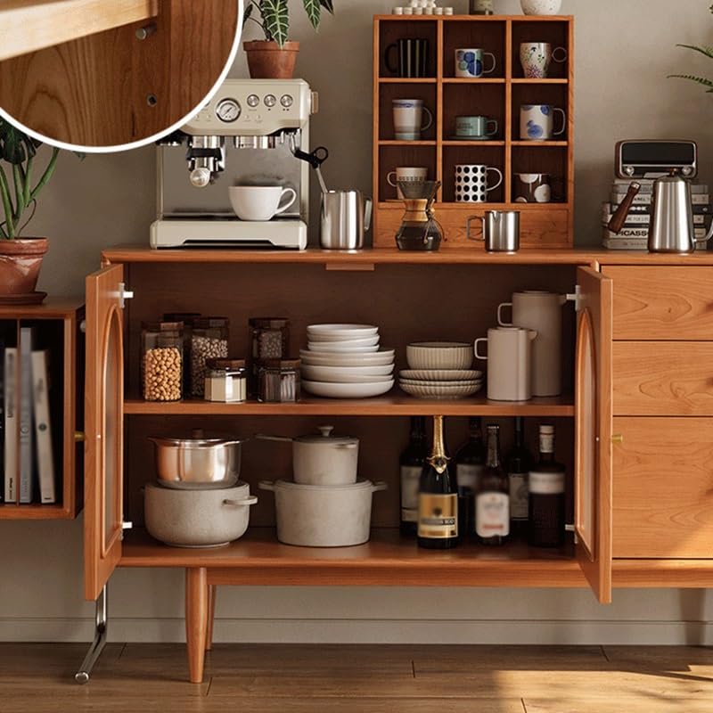 HEAIQI Sideboard Kitchen Cupboard 160x40x95cm Solid Wood Bar Sideboard Living Room Japanese Storage Cabinet, Entrance Table Decorative Furniture Cupboard Bar Cabinet