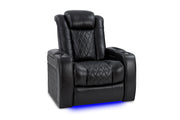 Power Recliner Theater Chair – Single, Black Leather