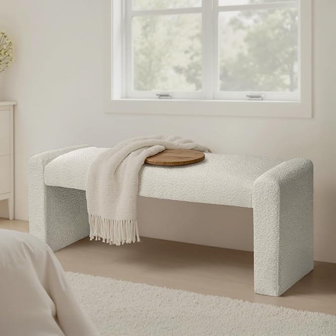Upholstered Entryway Bench with Solid Wood Frame