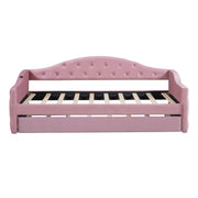 Velvet Tufted Daybed with Trundle & USB Charging