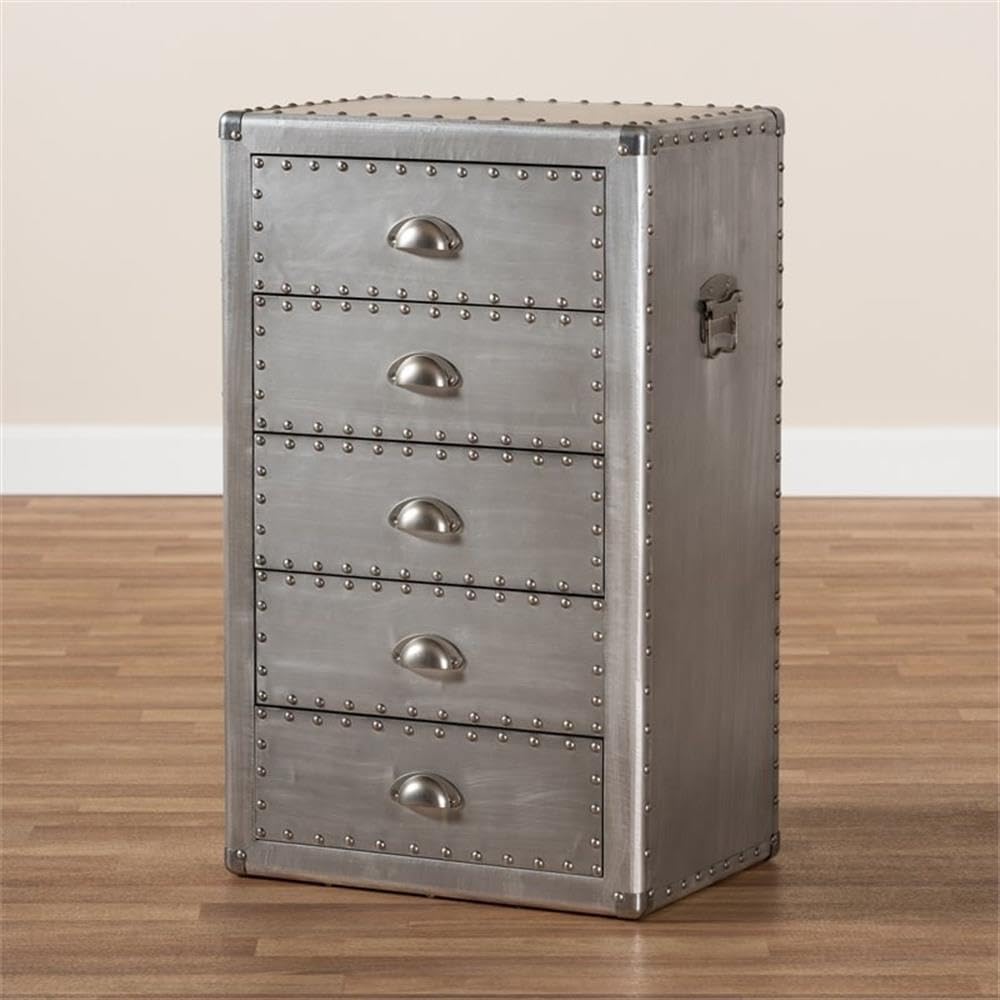 5-Drawer Metal Accent Chest
