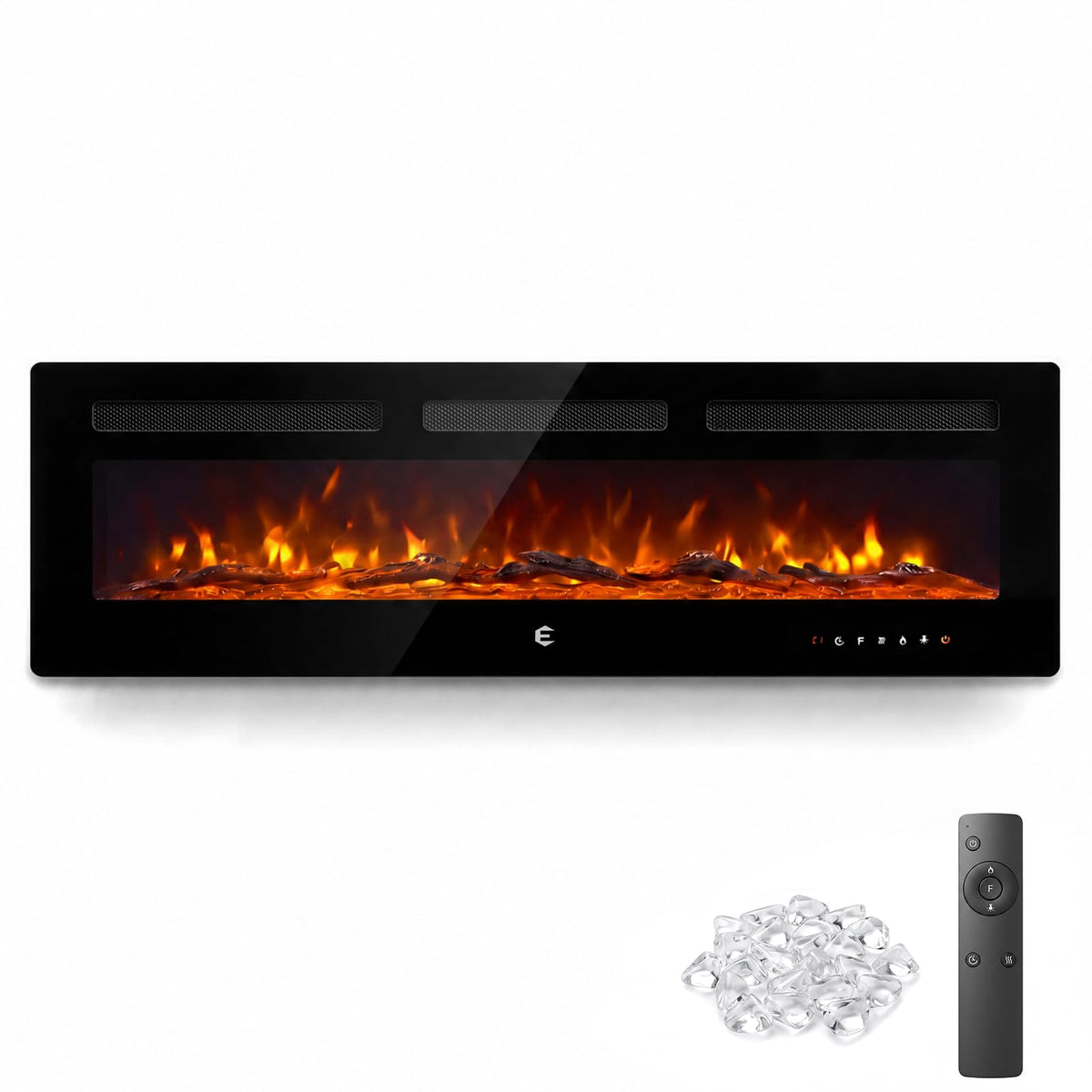 BINMIT 50 Inch Recessed and Wall Mounted Linear Electric Fireplace Insert
