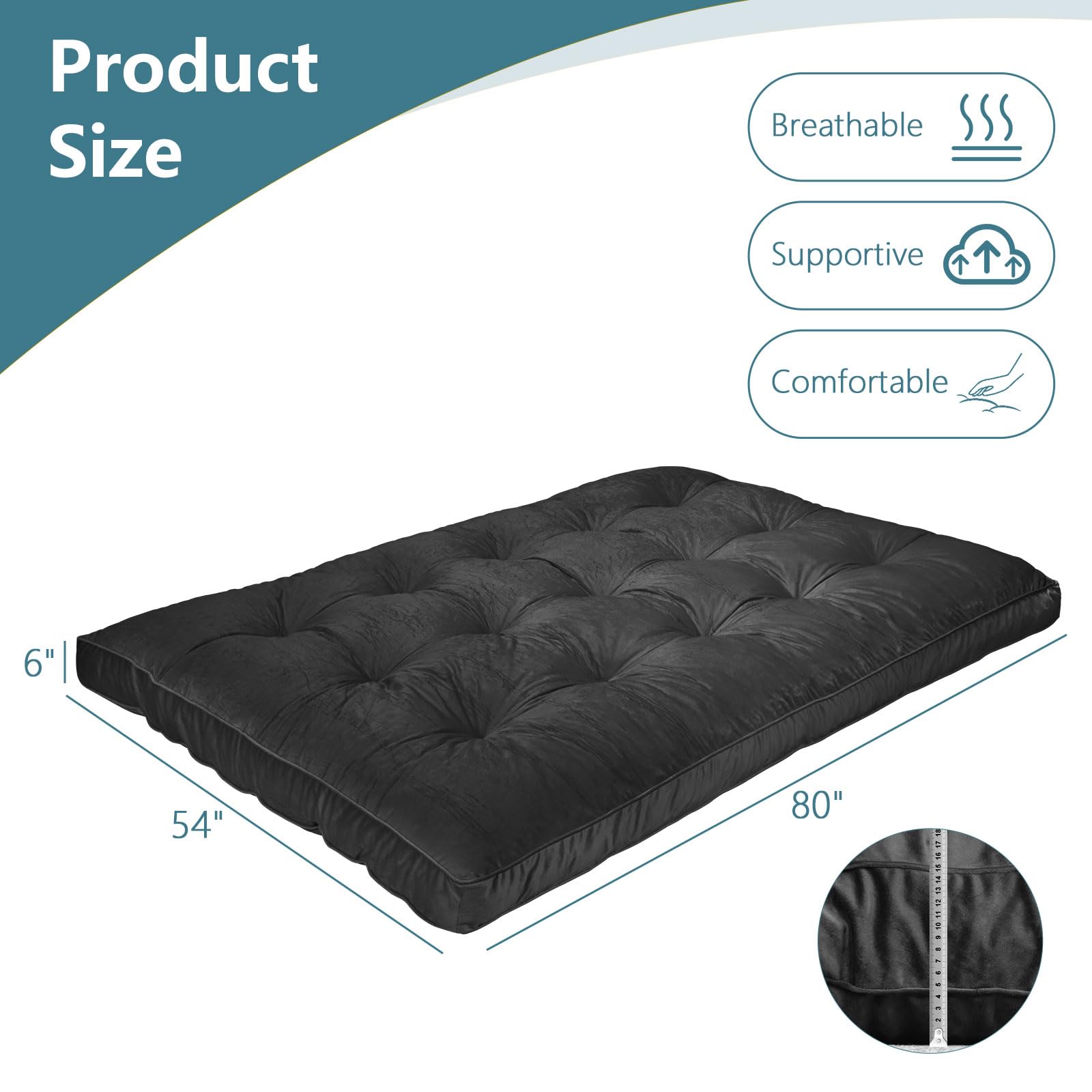 Full Size Futon Mattress – 6" Flannel Floor Mattress