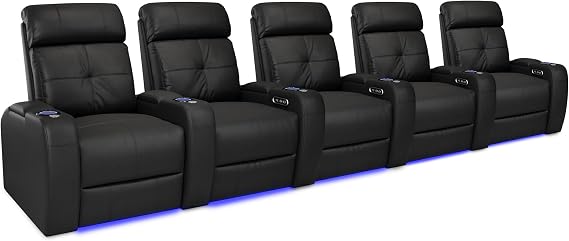 Power Recliner Home Theater Seating – Italian Nappa Leather