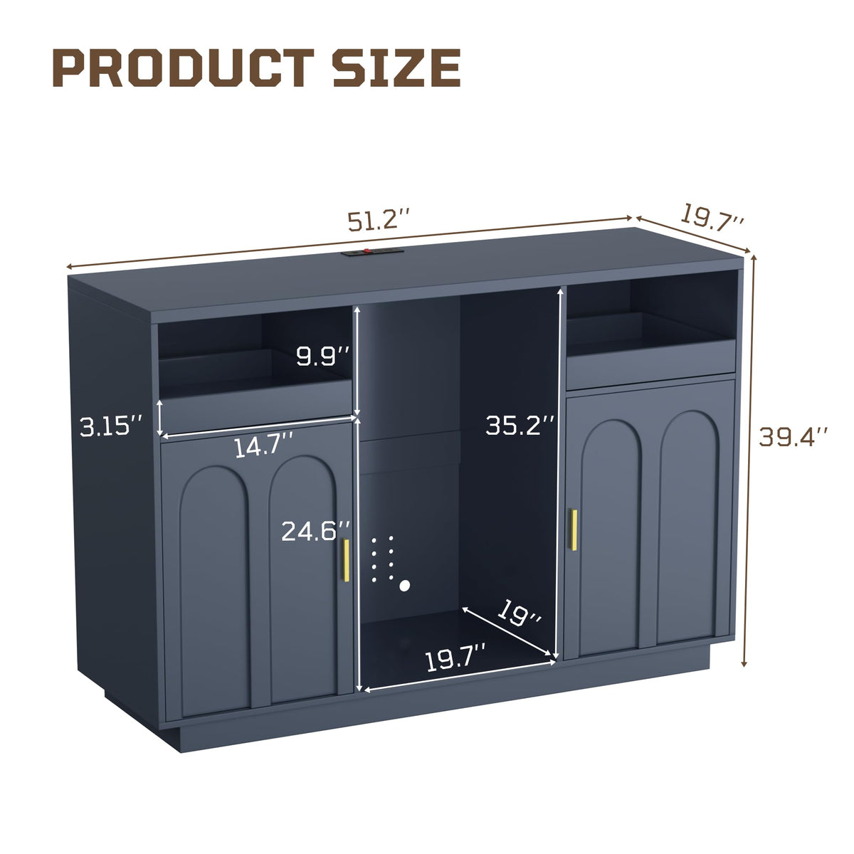 Coffee Bar Cabinet with Fridge Space, Wine Bar Cabinet, Mini Fridge Cabinet