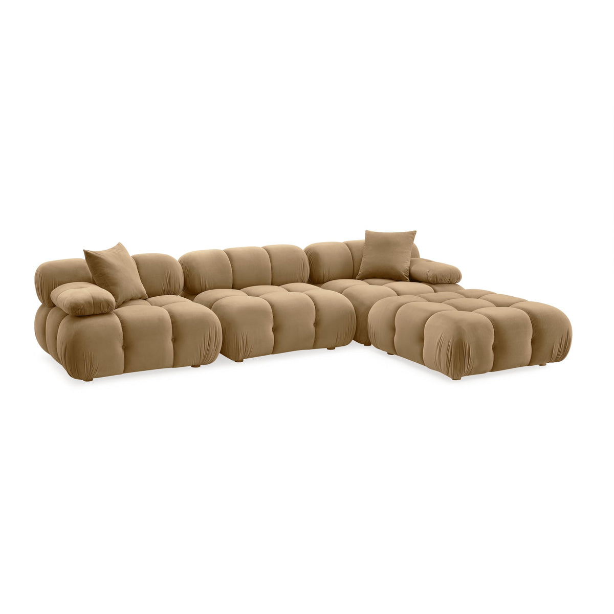TOV Furniture Calliope 4-Piece Modular Sectional (Velvet, Brown)