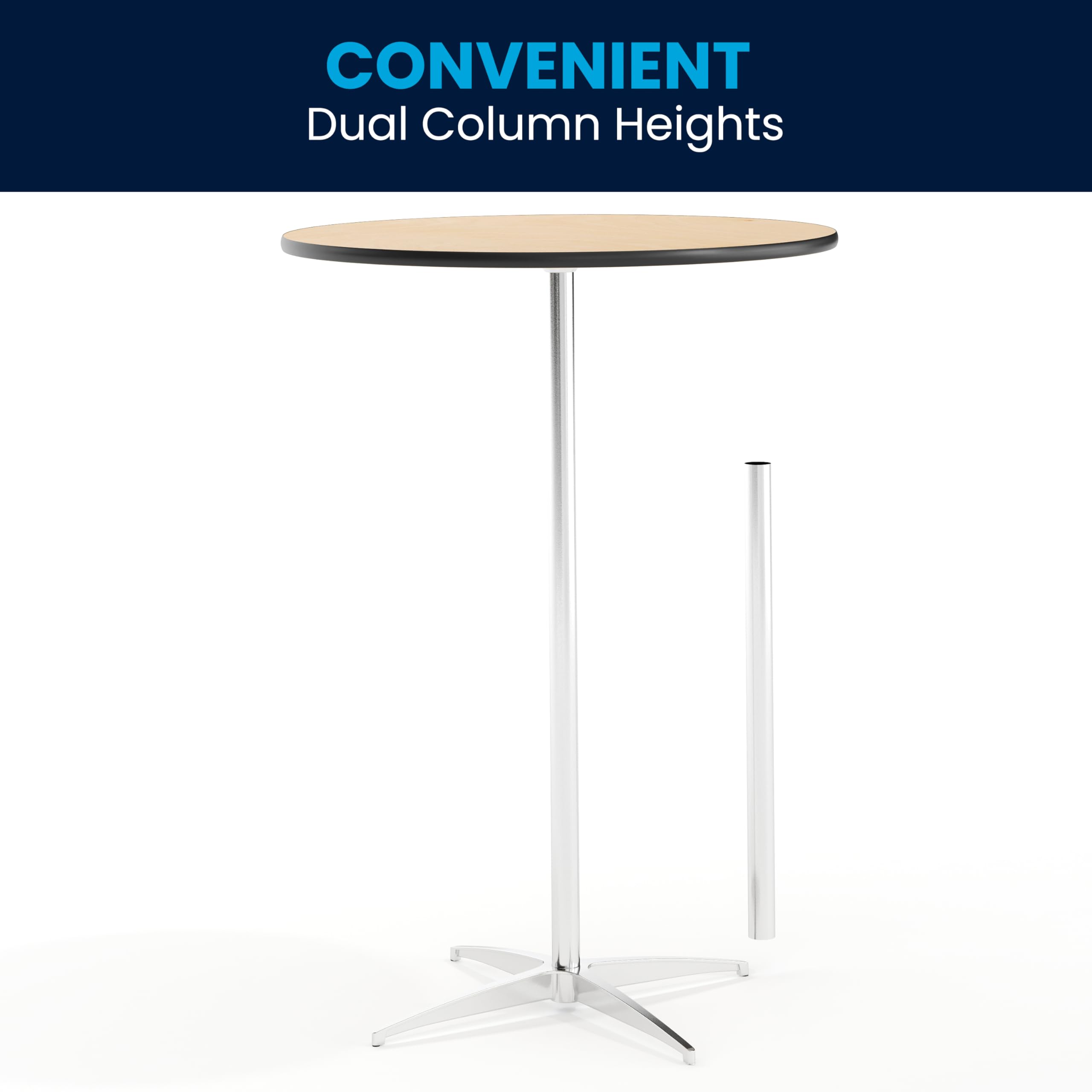 30" Round Adjustable Height Cocktail Table – Natural Birchwood