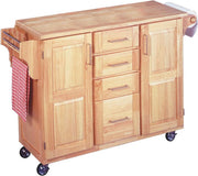 Mobile Kitchen Cart with Drop Leaf & Storage