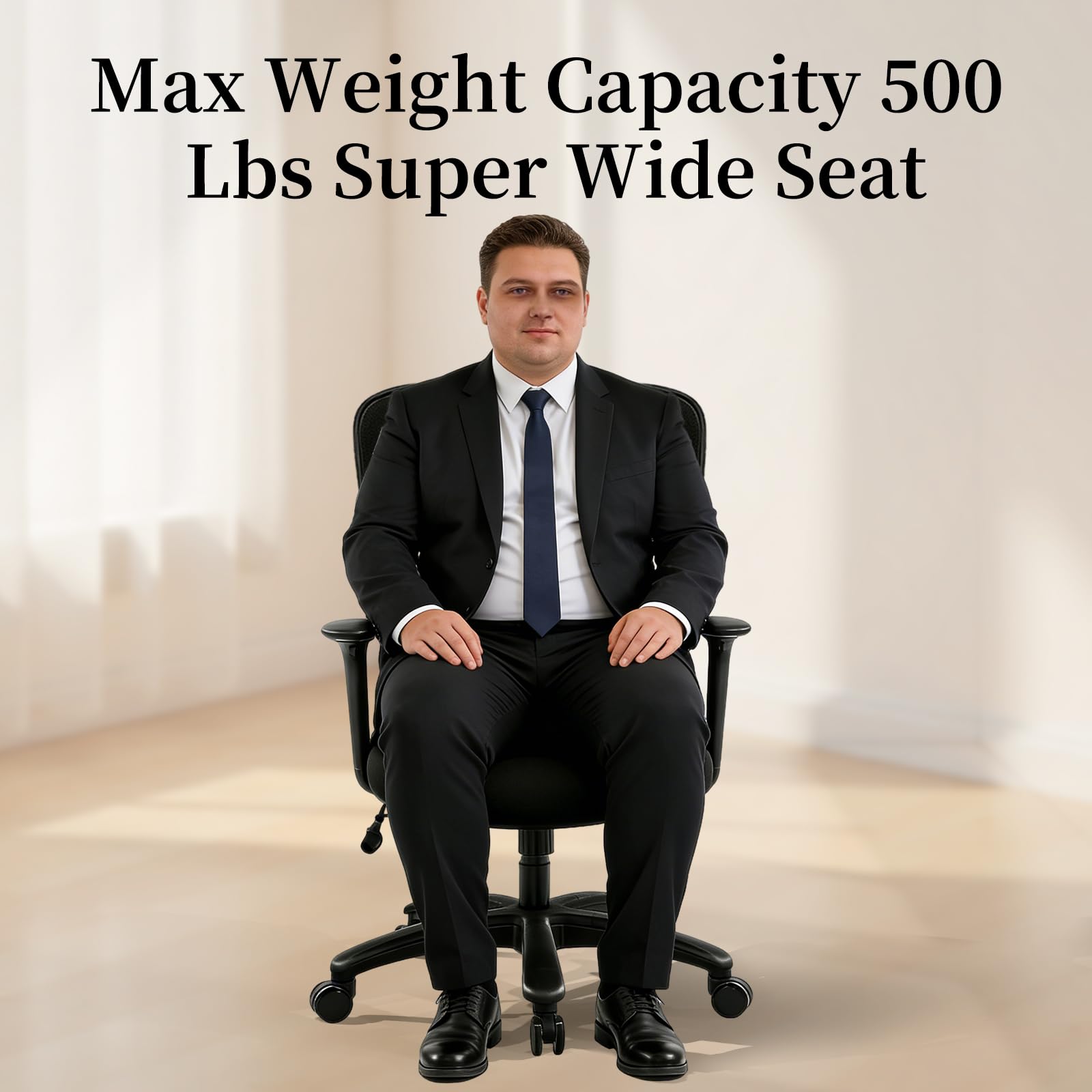 Big & Tall Ergonomic Mesh Office Chair – 500 lbs, 4D Armrests, Adjustable Lumbar
