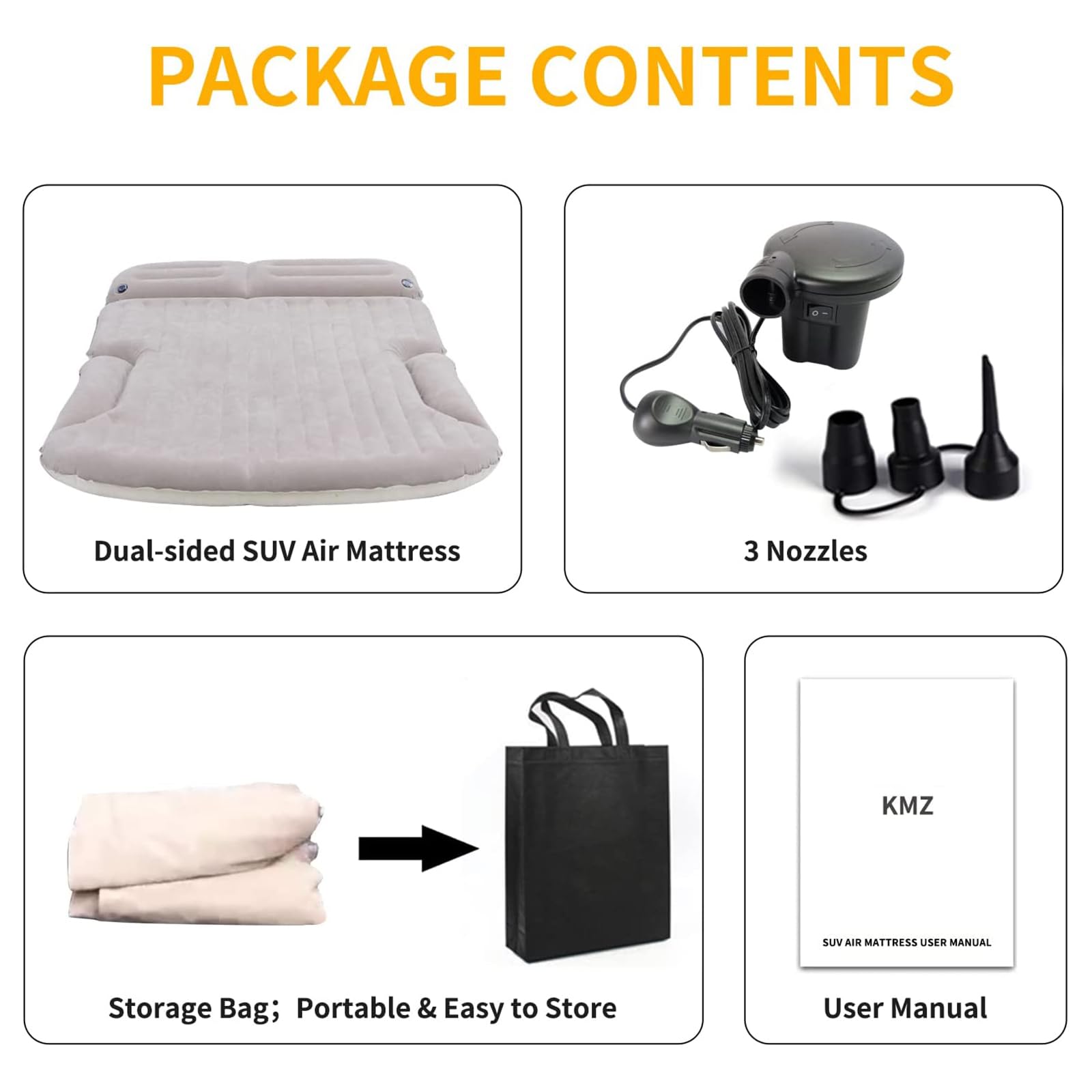 SUV Inflatable Air Mattress with Pillows & Pump