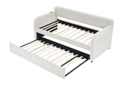 Twin Velvet Daybed with Pop-Up Trundle