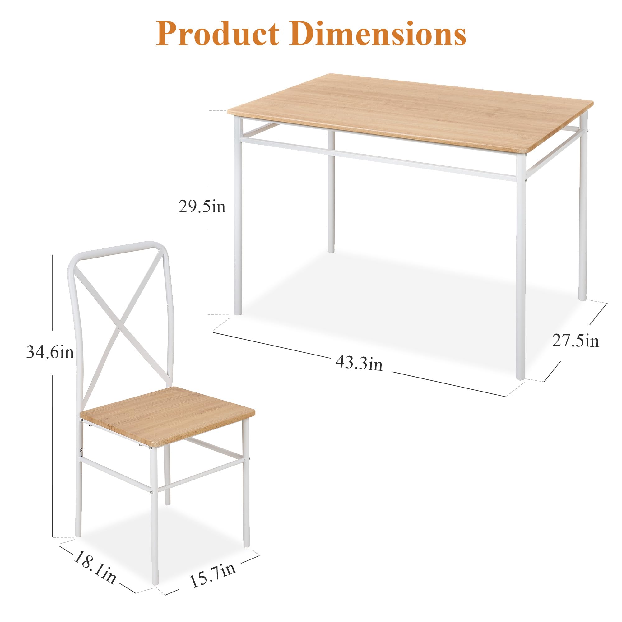 5-Piece Dining Table Set for 4