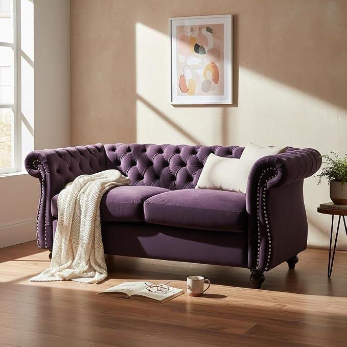 Velvet Chesterfield Loveseat