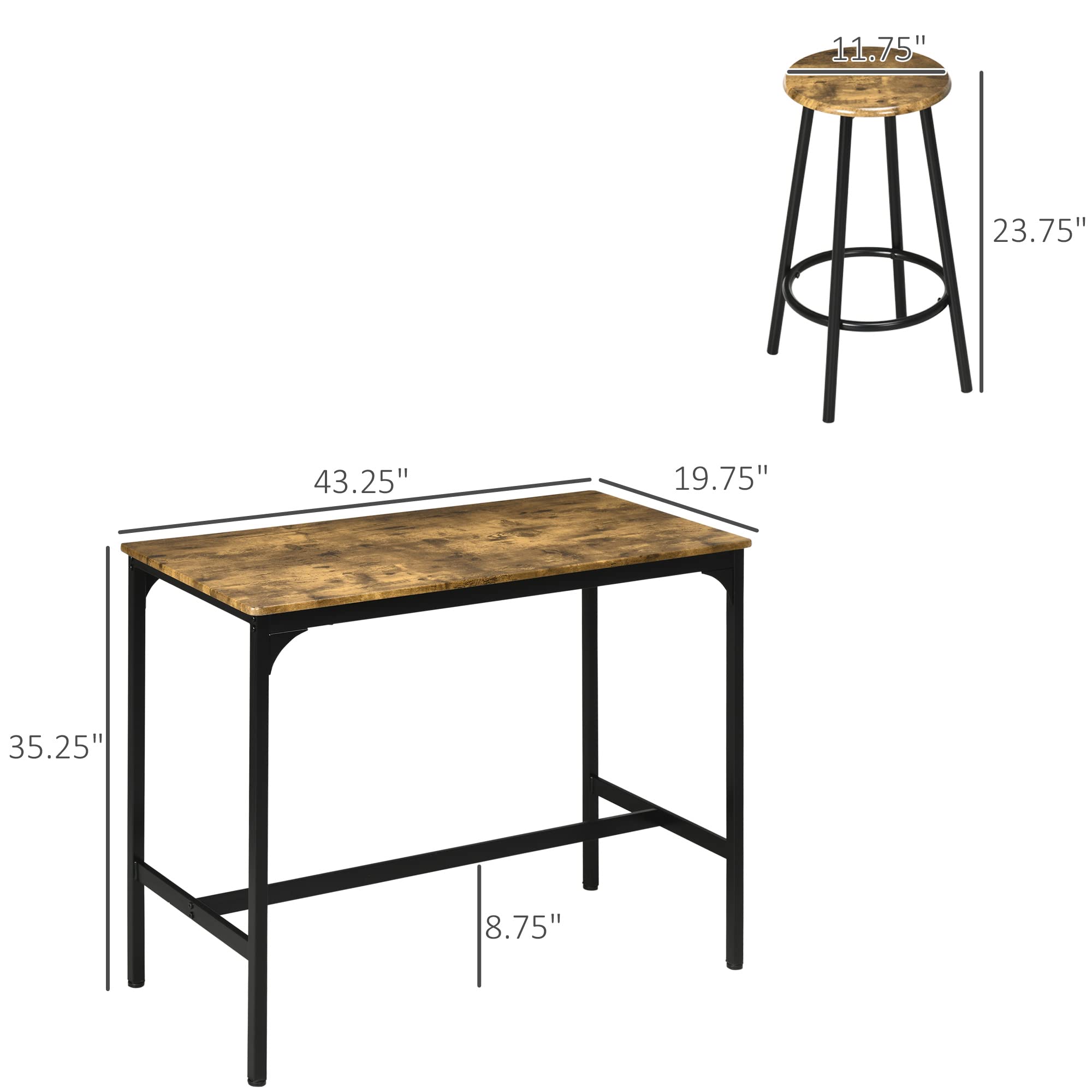 5-Piece Counter Height Bar Table Set