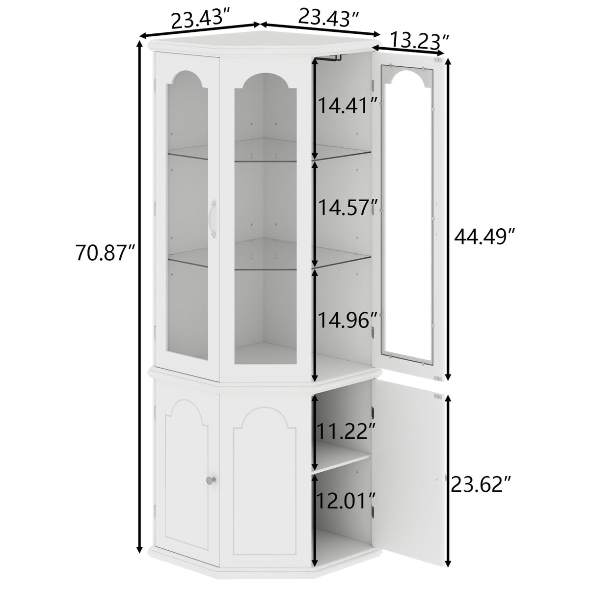 LED Corner Bar Cabinet with Adjustable Shelves