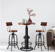 Adjustable Bar Height Table & Stools Set, 3-Piece