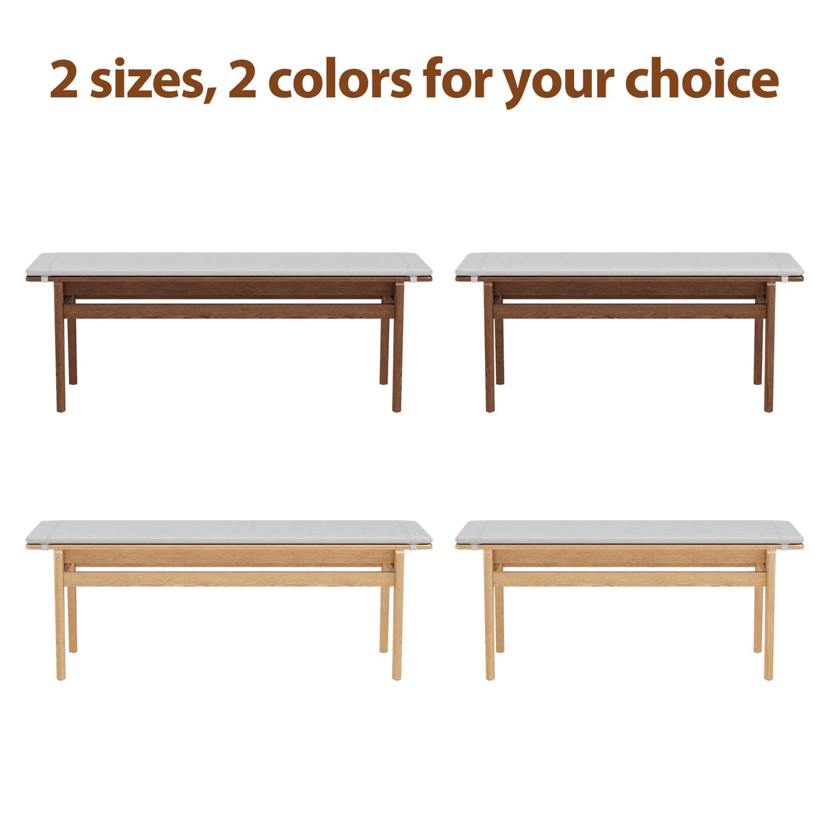 Upholstered Solid Wood Bench