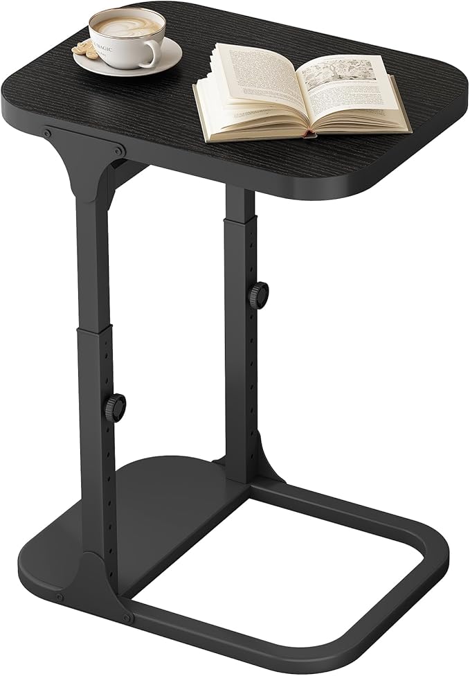 Adjustable Height C-Shaped Side Table