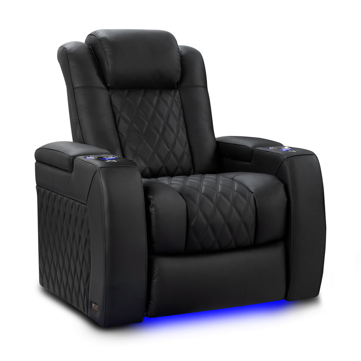 Valencia Tuscany Luxury Edition | Semi-Aniline Italian Nappa Leather 20000, Power Recline Chair with Lumbar Support & Headrest, Memory Control, (Single Seat, Onyx)