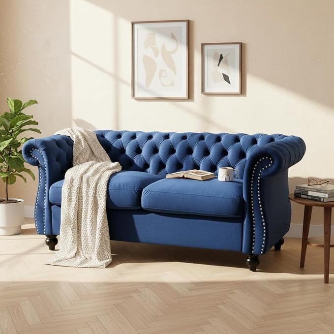 Velvet Chesterfield Loveseat
