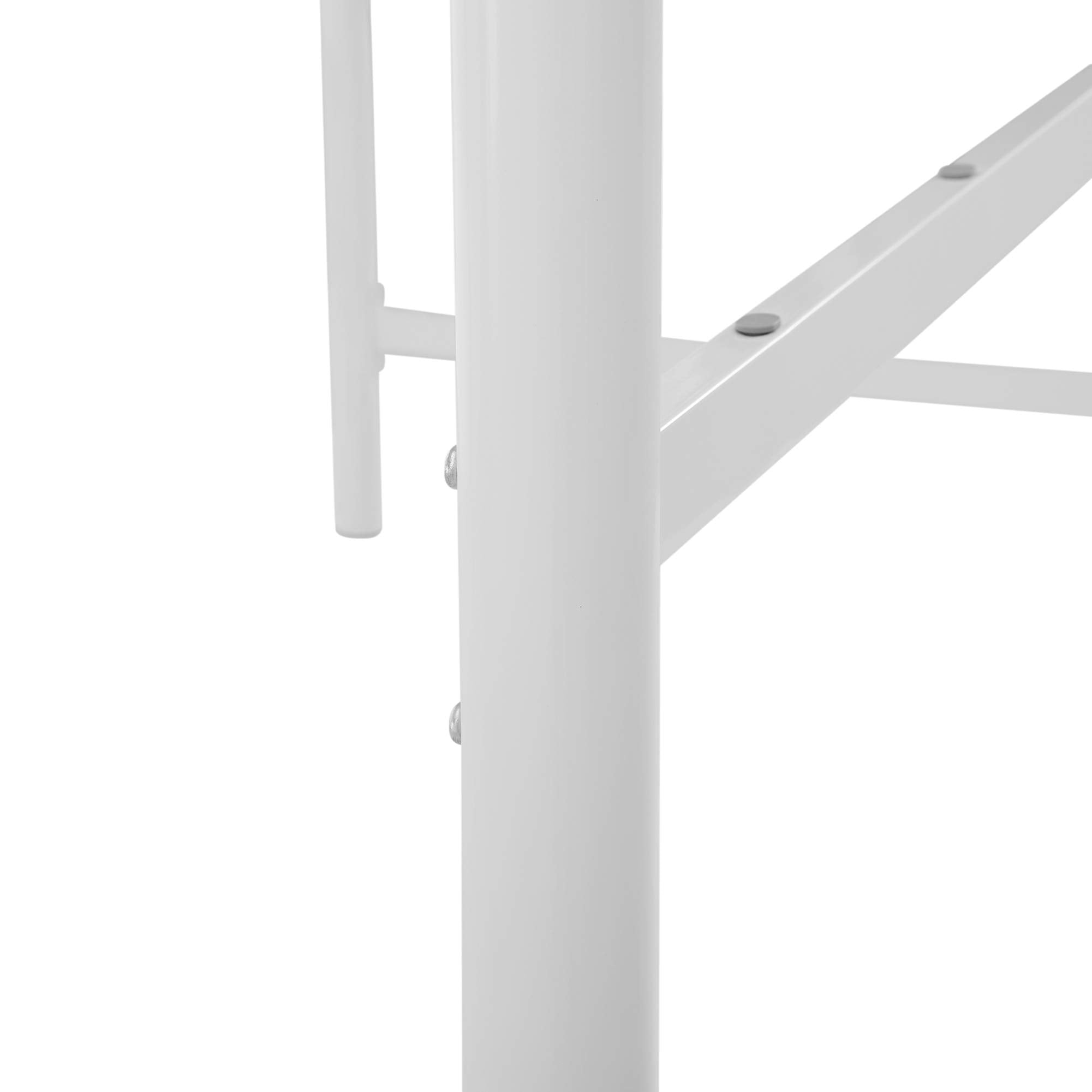 Metal Twin Loft Bed with Guardrails & Ladder