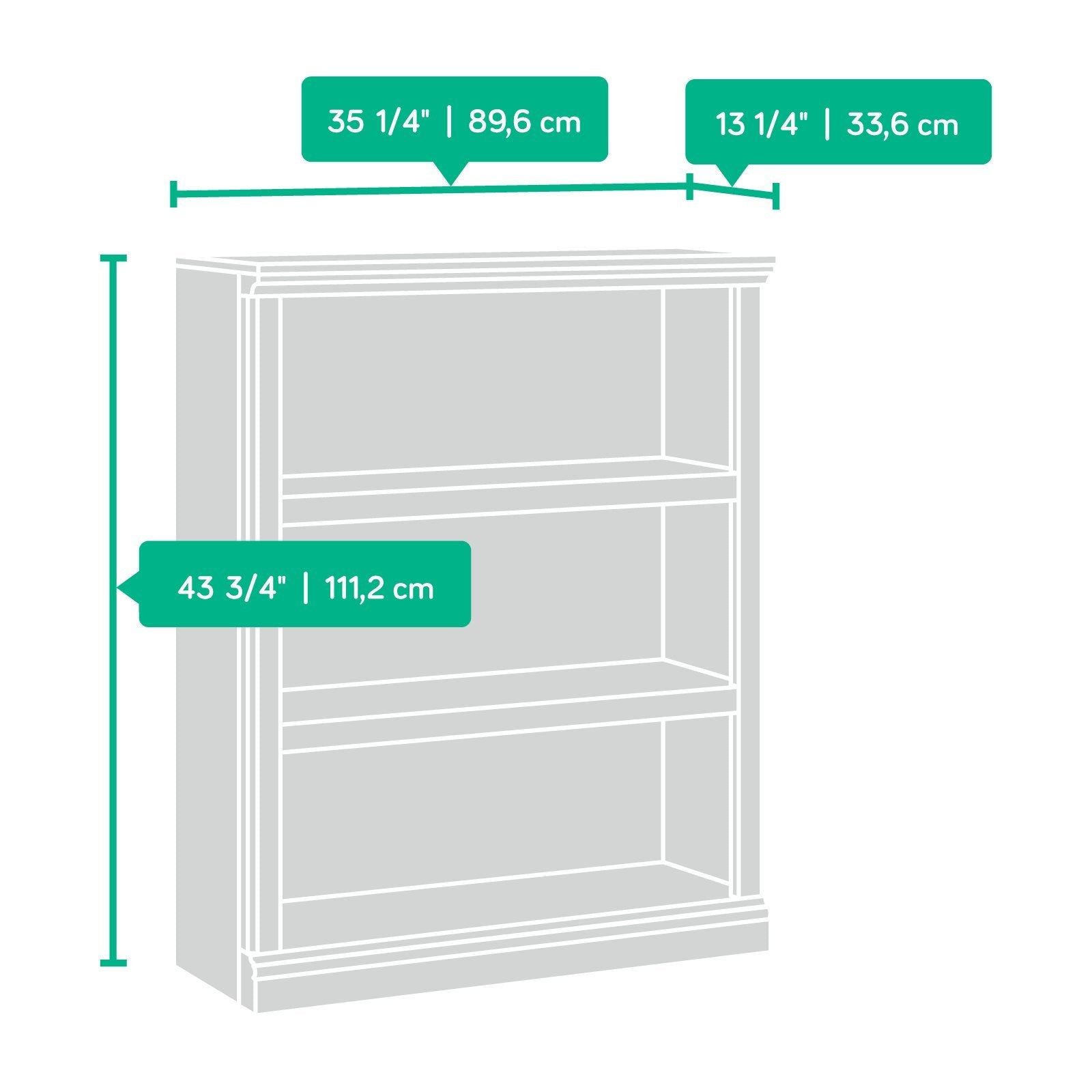 Sauder Miscellaneous Storage Bookcases/Book Shelves (5-Shelf and 3-Shelf), Salt Oak Finish