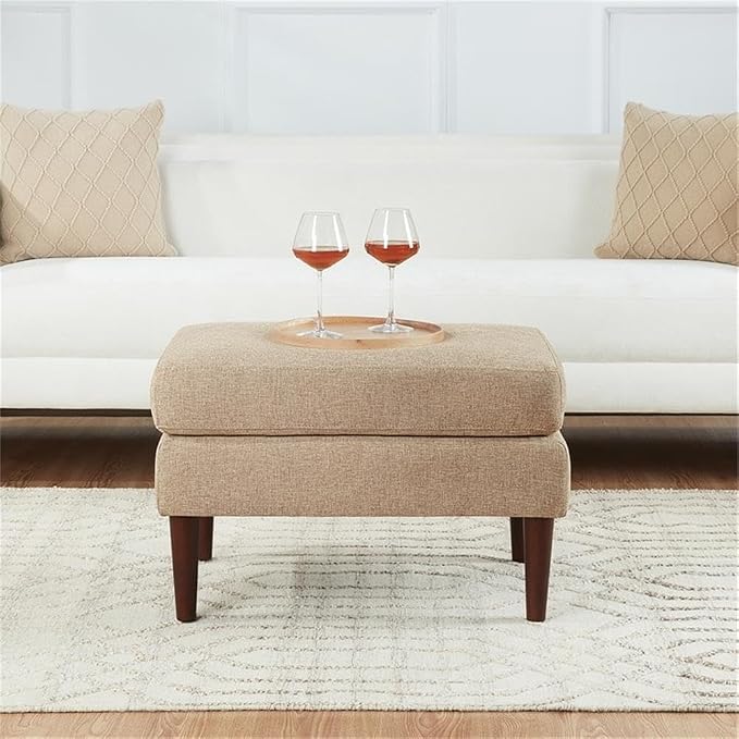 Mid-Century Upholstered Ottoman