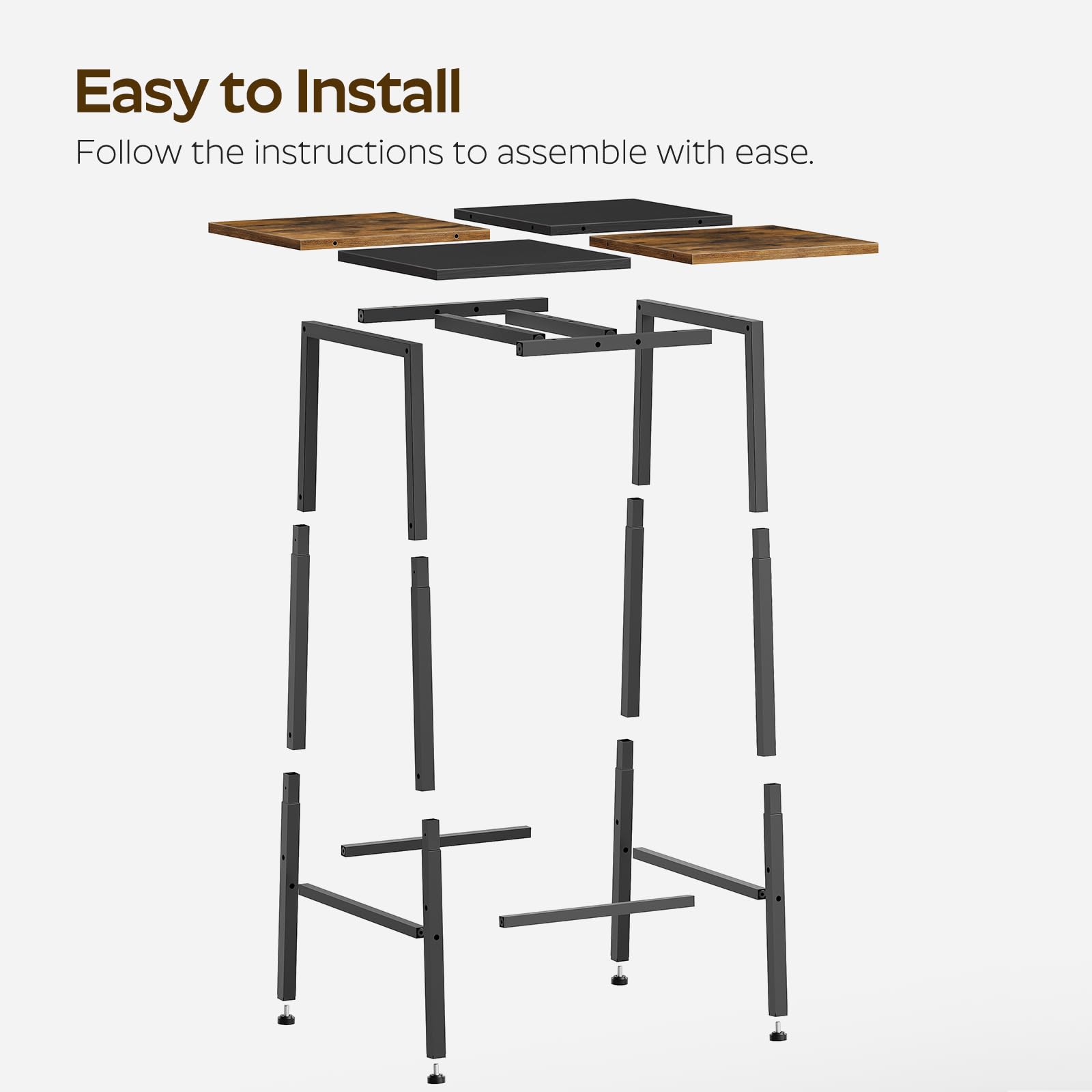 Square Bar Table with Footrest