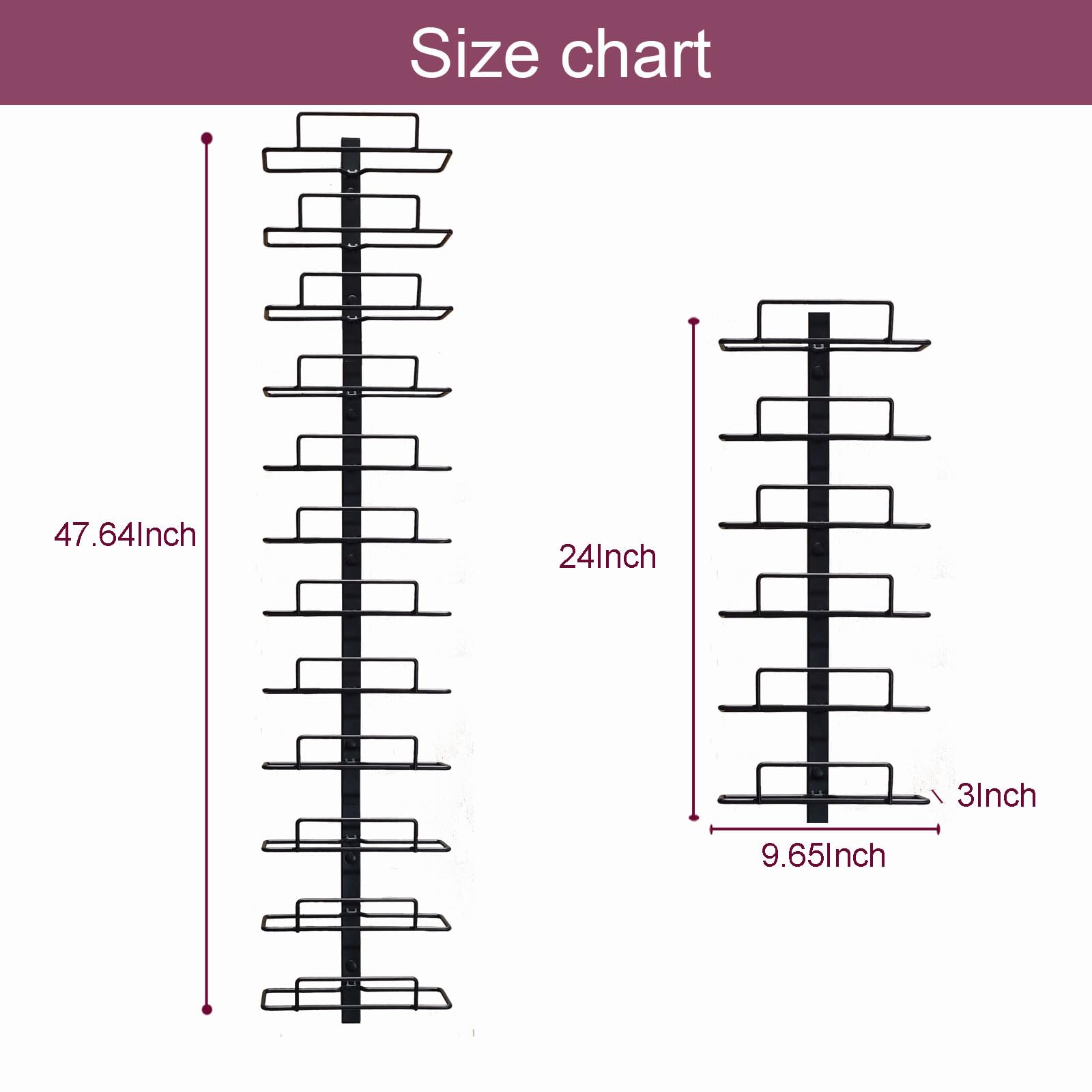 Msrorriw Wall Mount Wine Rack – 24 Bottles – Black Metal Wine Bottle Holder for Wall, Wine Rack Display for Home Bar, Kitchen
