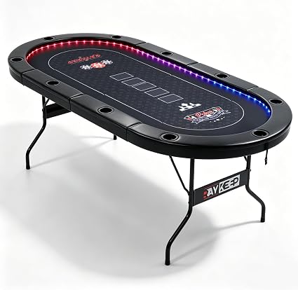 Foldable LED Poker Table for 8 Players