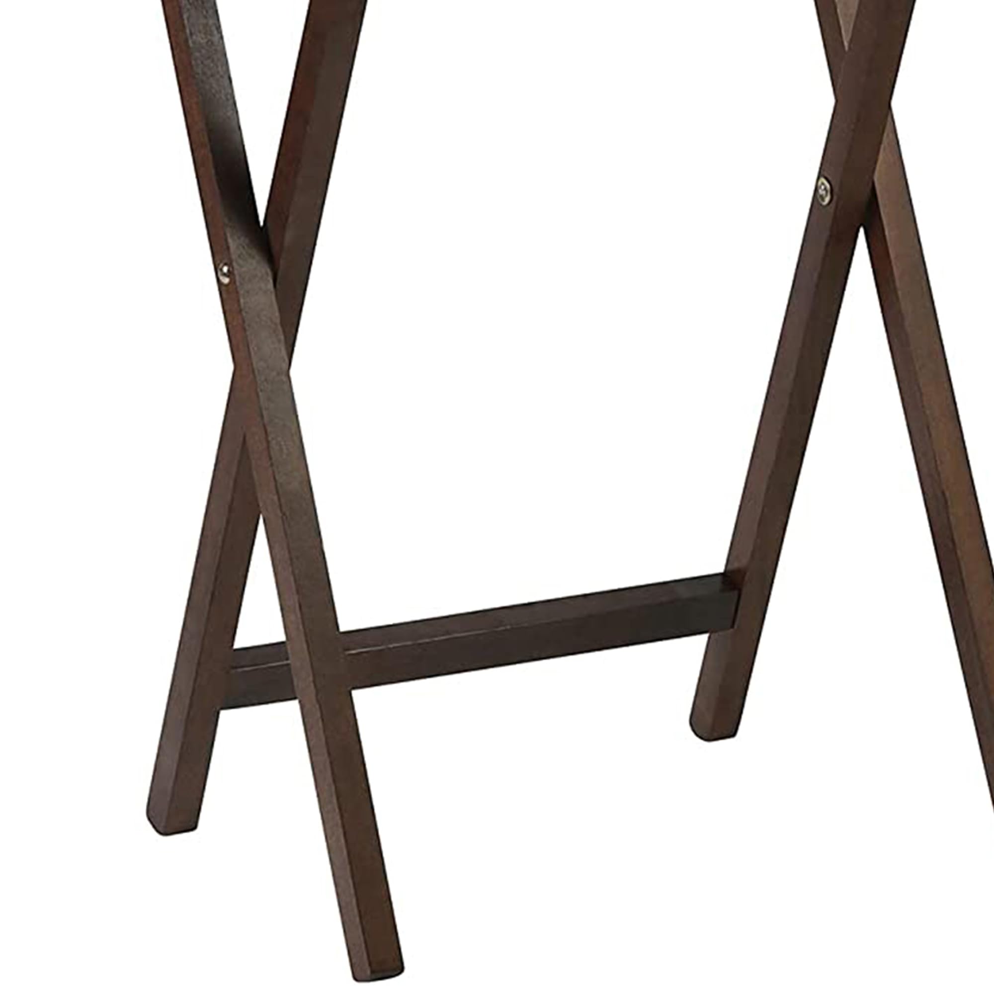 5-Piece Folding Wooden Snack Table Set with Storage Rack